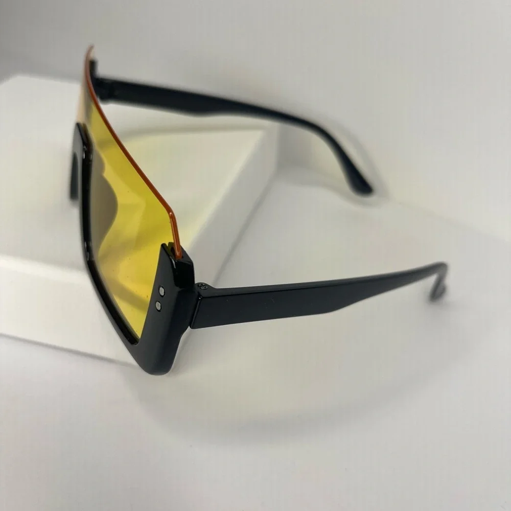 Yellow Lens Black Frame Sunglasses